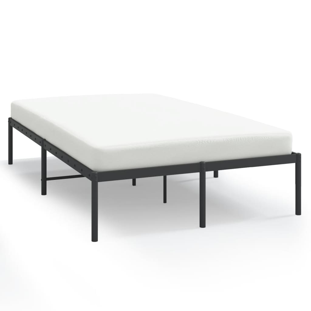 Estructura de cama de metal negro 135x190 cm sin cabecero