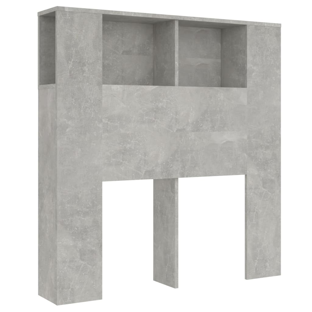 Vidaxl mueble cabecero gris hormigón 100x18,5x104,5 cm