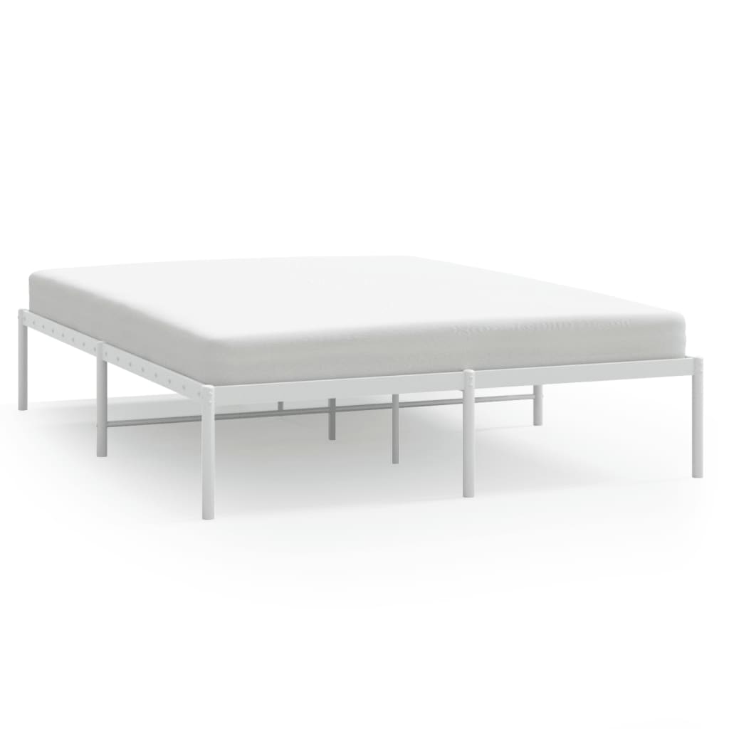Estructura de cama de metal blanca 140x200 cm sin cabecero