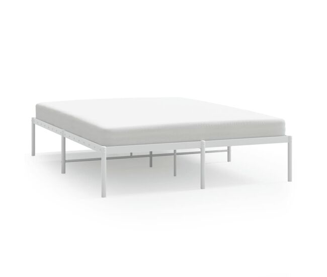 Estructura de cama de metal blanca 140x200 cm sin cabecero