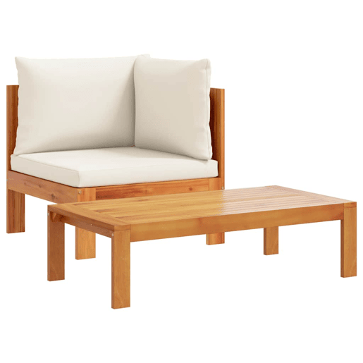 vidaXL 2 pcs conjunto de sofás de jardim c almofadões acácia maciça vidaXL 2 pcs conjunto de sofás de jardim c almofadões acácia maciça