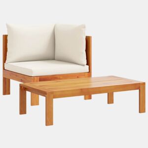 vidaXL 2 pcs conjunto de sofás de jardim c almofadões acácia maciça