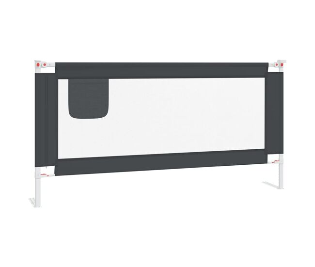 Vidaxl barandilla de seguridad cama de niño gris oscuro tela 180x25 cm