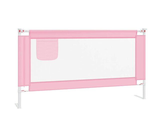 Vidaxl barandilla de seguridad cama de niño rosa tela 160x25 cm