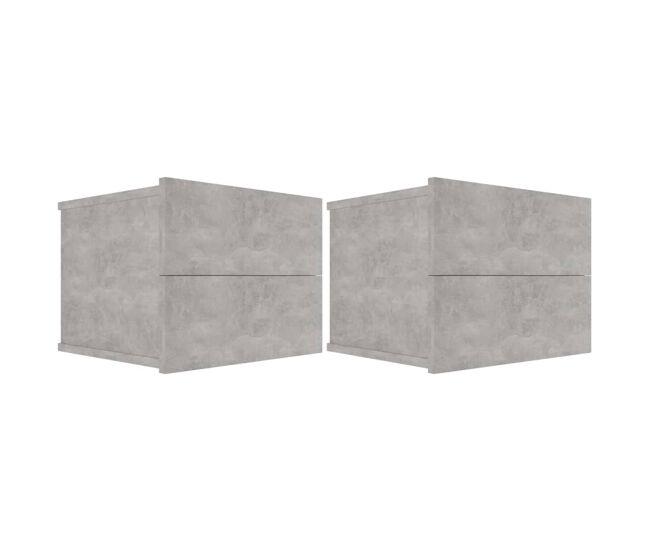 Vidaxl mesitas de noche 2 uds contrachapada gris hormigón 40x30x30cm
