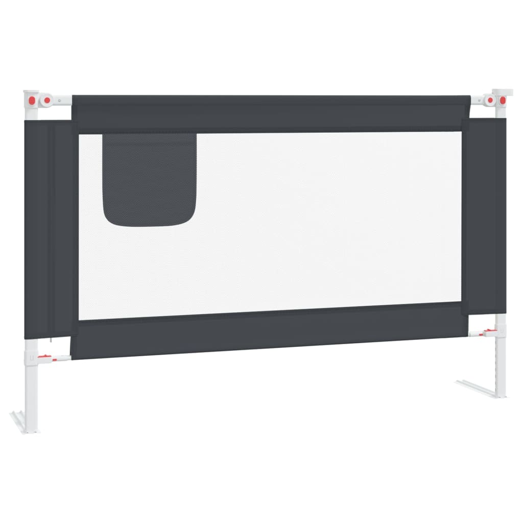 Vidaxl barandilla de seguridad cama de niño gris oscuro tela 120x25 cm
