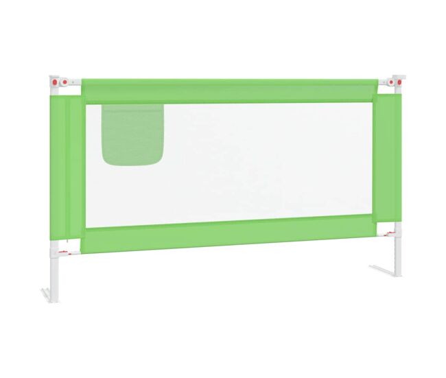 Vidaxl barandilla de seguridad cama de niño verde tela 150x25 cm