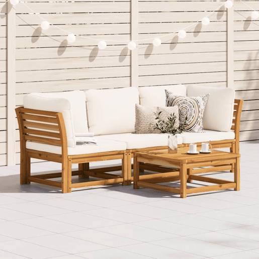 vidaXL 3 pcs conjunto lounge de jardim c almofadões acácia maciça vidaXL 3 pcs conjunto lounge de jardim c almofadões acácia maciça