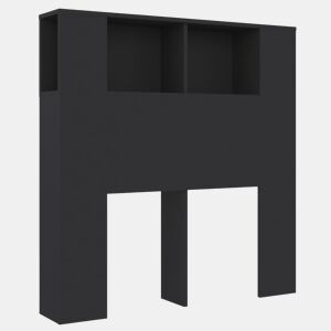 vidaXL Armário de cabeceira 100x18,5x102,5 cm preto