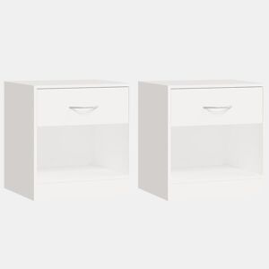 vidaXL Mesa de cabeceira 2 pcs gaveta branca