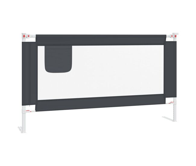 Vidaxl barandilla de seguridad cama de niño gris oscuro tela 150x25 cm