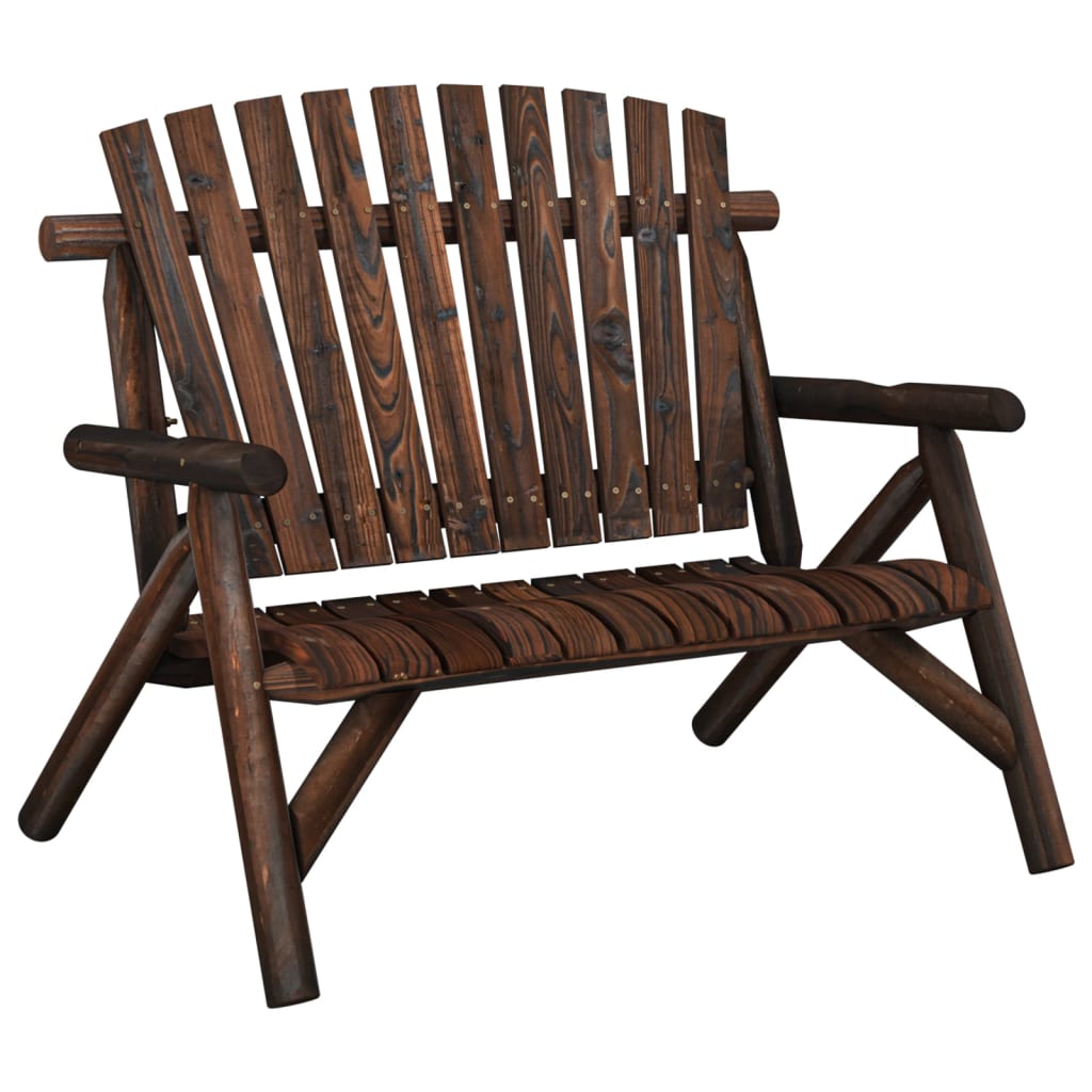 Banco de jardín de 2 plazas madera 119x85 Madera Oscura