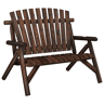vidaXL Banco de jardim 2 lugares 119x85x98 cm madeira de abeto maciça