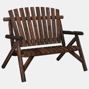vidaXL Banco de jardim 2 lugares 119x85x98 cm madeira de abeto maciça
