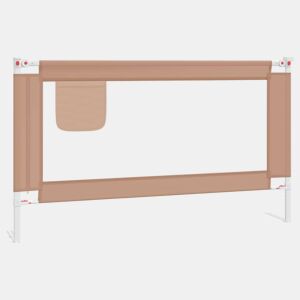 vidaXL Barra segur. p cama infantil tecido 140x25cm cinza-acastanhado