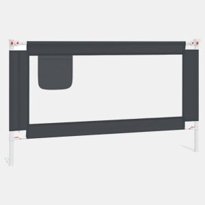 vidaXL Barra segurança p cama infantil tecido 140x25 cm cinza-escuro
