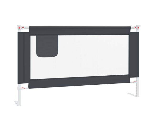 Vidaxl barandilla de seguridad cama de niño gris oscuro tela 140x25 cm