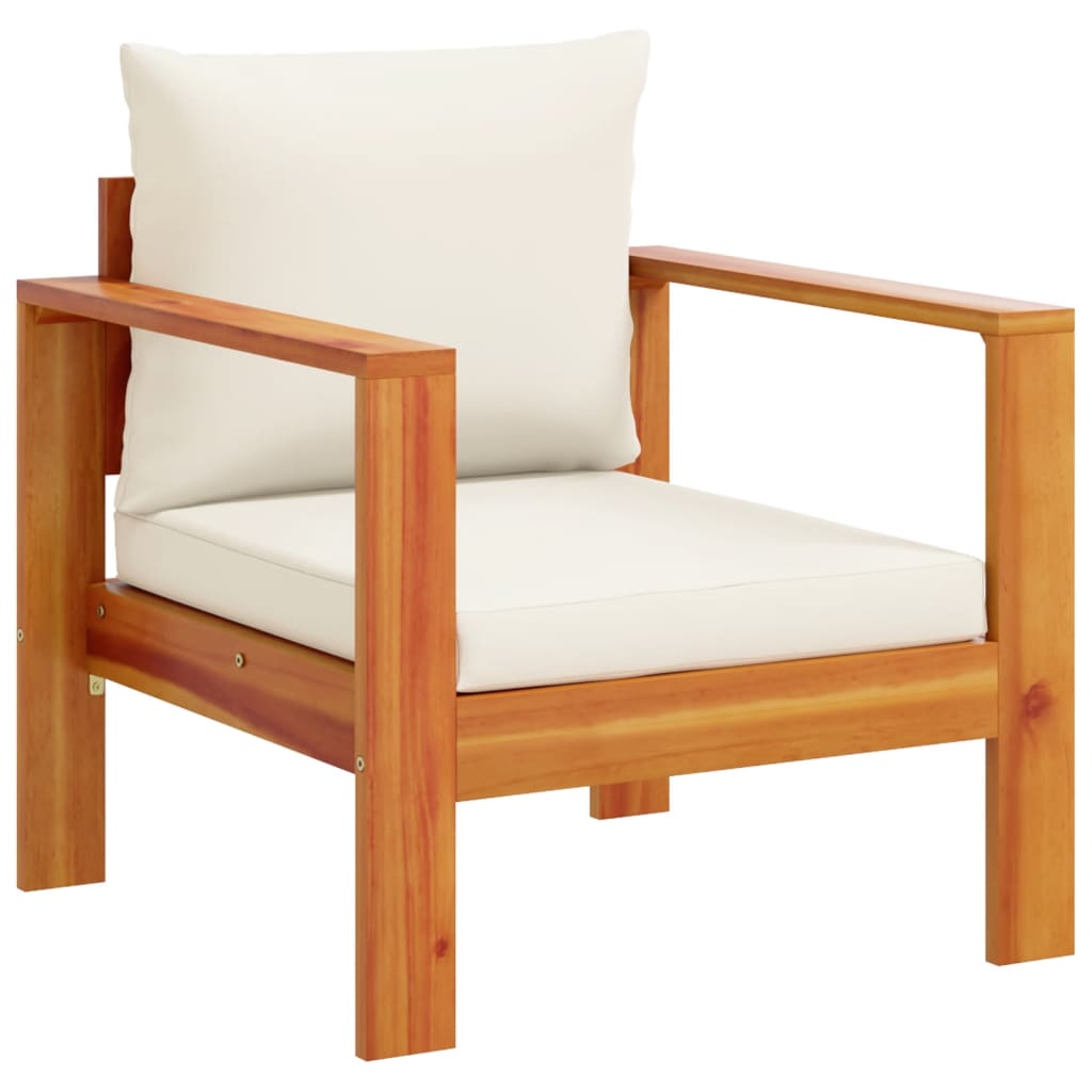 Vidaxl sillón de jardín con cojines madera maciza de acacia