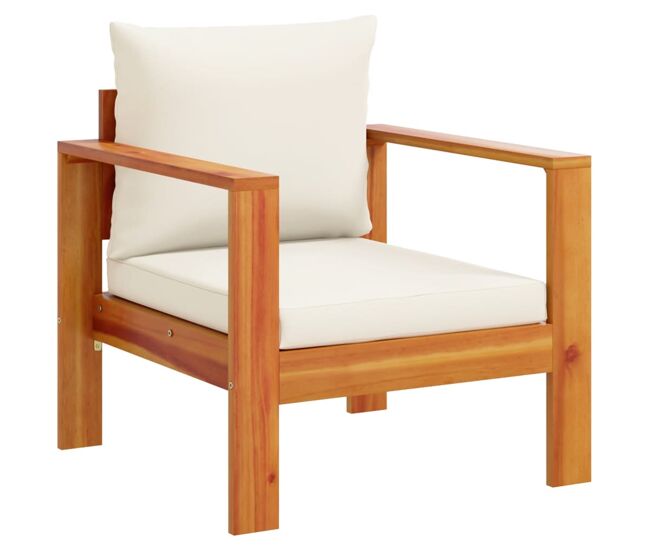 Vidaxl sillón de jardín con cojines madera maciza de acacia