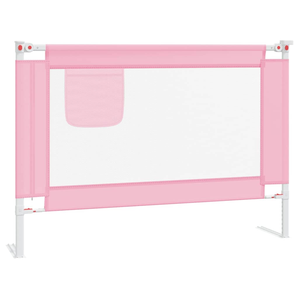 Vidaxl barandilla de seguridad cama de niño tela rosa 90x25 cm