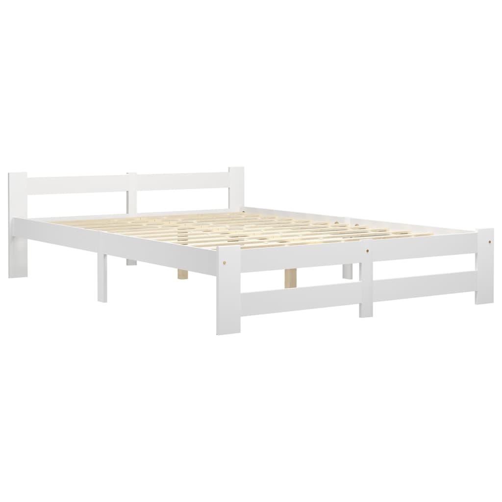 estructura de cama madera maciza de pino blanca 180x200 cm