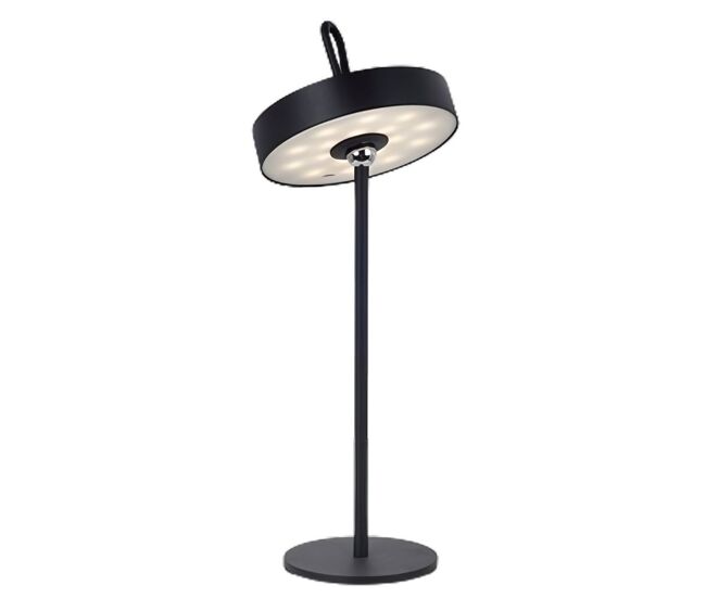 Lampara sobremesa metal color negro serie gong 13cm