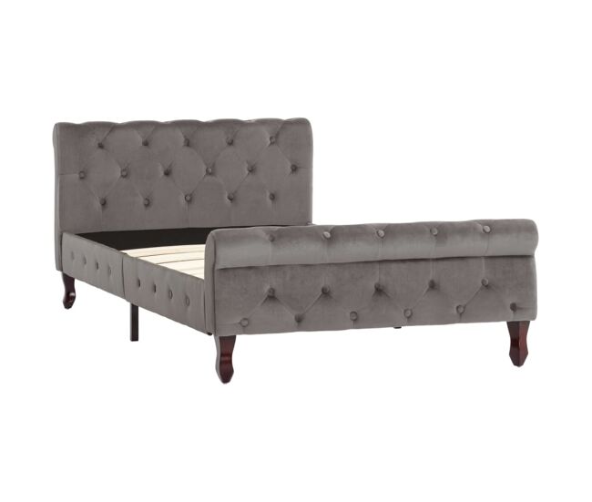 Estructura de cama de terciopelo gris 100x200 cm