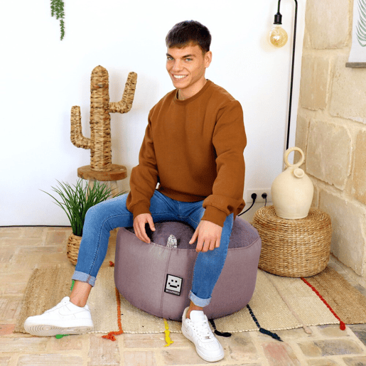 Puff Redondo Tex Morado HAPPERS
