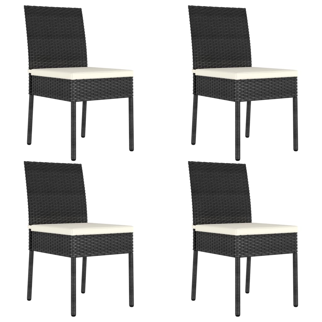 Sillas de comedor de jardin 4 unidades ratán sintético negro