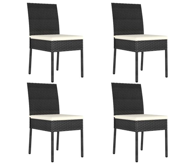 Sillas de comedor de jardin 4 unidades ratán sintético negro