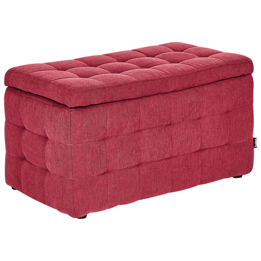 Repousa-pés com arrumação MICHIGAN Tecido Vermelho