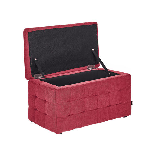 Repousa-pés com arrumação MICHIGAN Tecido Vermelho