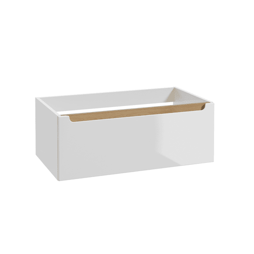 Móvel sob-lavatório 80cm 1 gaveta Livia Branco e Madeira