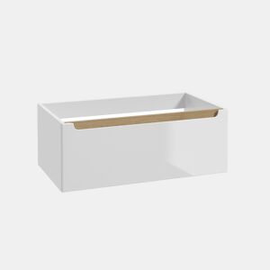 Móvel sob-lavatório 80cm 1 gaveta Livia Branco e Madeira