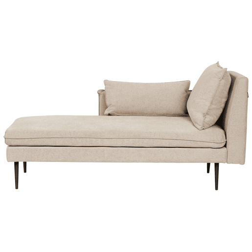 Chaise longue à direita YERRES Tecido Creme
