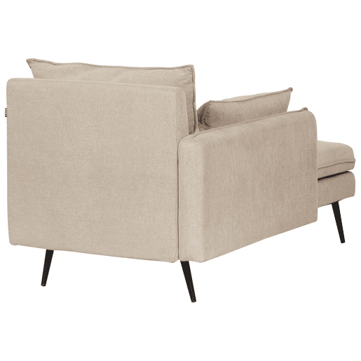 Chaise longue à direita YERRES Tecido Creme