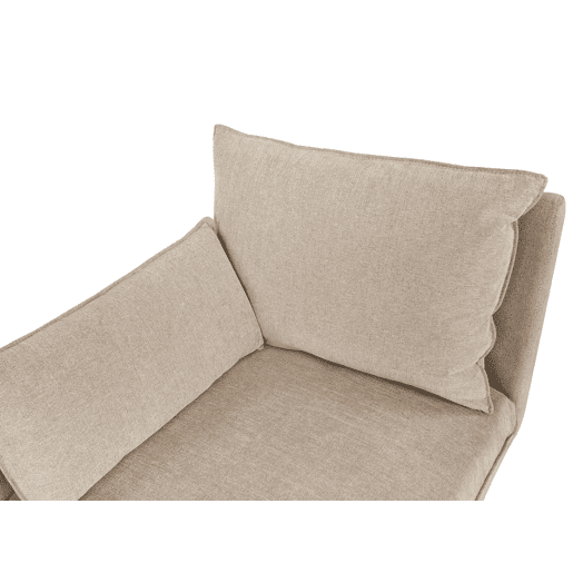 Chaise longue à direita YERRES Tecido Creme