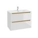 Conjunto de muebles con lavabo individual encastrado 2 cajones y columna Livia Conjunto de muebles con lavabo individual encastrado 2 cajones y columna Livia Blanco