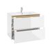 Conjunto de muebles con lavabo individual encastrado 2 cajones y columna Livia Conjunto de muebles con lavabo individual encastrado 2 cajones y columna Livia Blanco