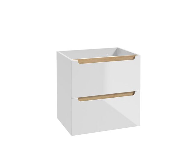 Mueble bajo lavabo 60cm 2 cajones livia blanco y madera