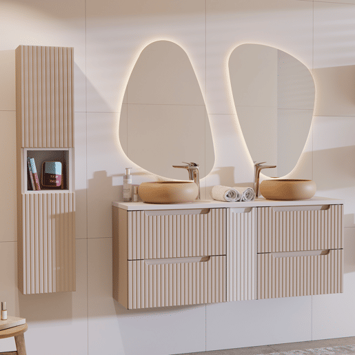 Coluna mural 2 portas 1 nicho Riva Cashmere Branco