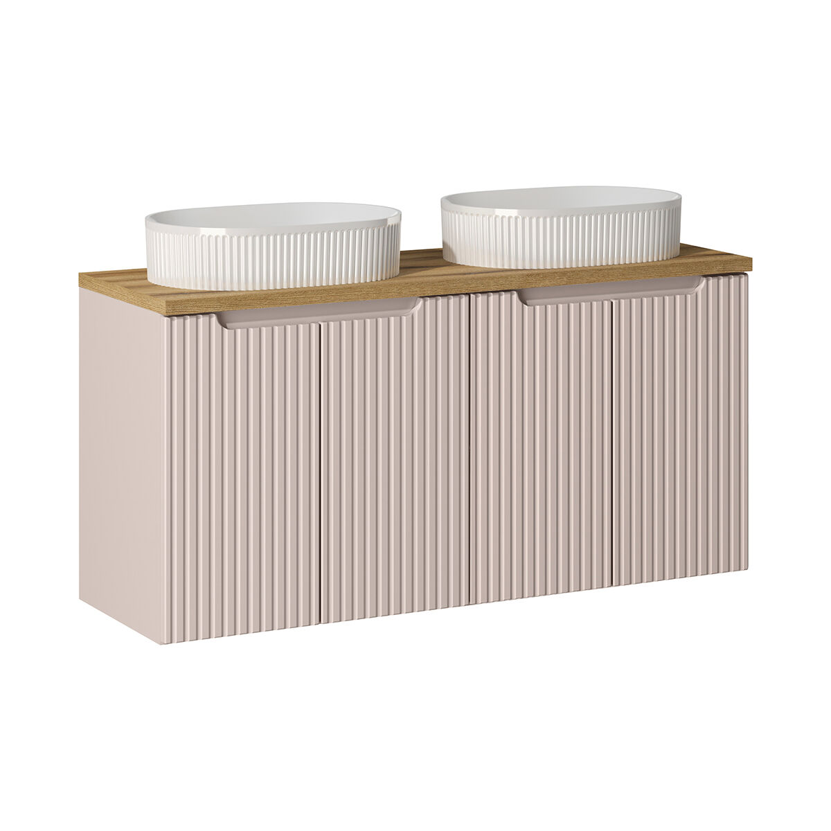 Mueble doble lavabo 120cm 4 puertas riva cachemira y madera