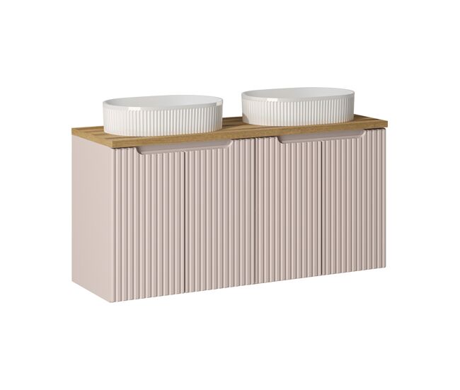 Mueble doble lavabo 120cm 4 puertas riva cachemira y madera