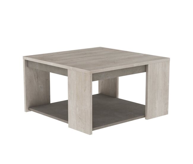 Mesa de centro cuadrada L80 cm - Decoración de roble y hormigón - Antibes