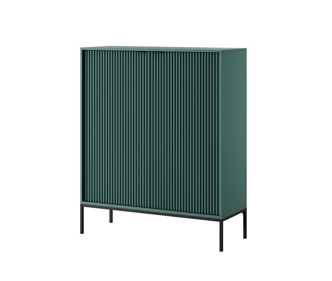 El aparador avon de estilo retro. mide 125x104x39 cm e incluye 6 estantes y 2 puertas.