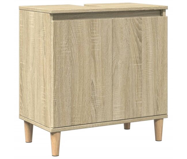 Vidaxl armario de lavabo madera contrachapada roble sonoma 58x33x60 cm