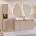 Conjunto de muebles doble lavabo 4 puertas y columna Riva 120 Conjunto de muebles doble lavabo 4 puertas y columna Riva 120 Beige