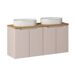 Conjunto de muebles doble lavabo 4 puertas y columna Riva 120 Conjunto de muebles doble lavabo 4 puertas y columna Riva 120 Beige