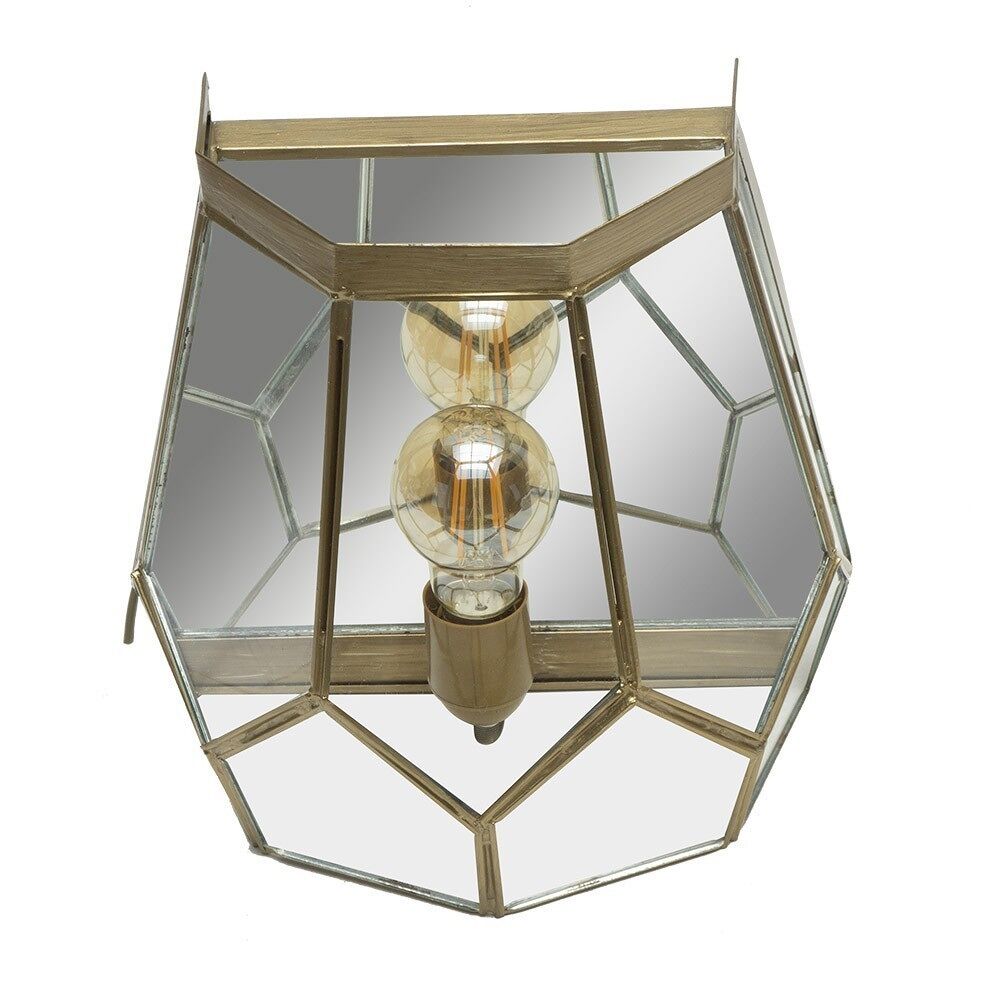 Aplique de pared metal color dorado serie lente 26cm
