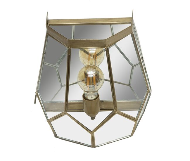 Aplique de pared metal color dorado serie lente 26cm